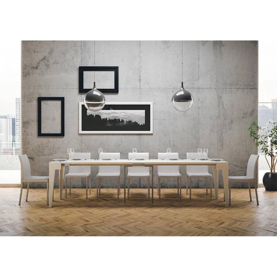 Consolle Classica Allungabile a 3 mt in Legno Nobilitato Made in Italy - Argelia Viadurini