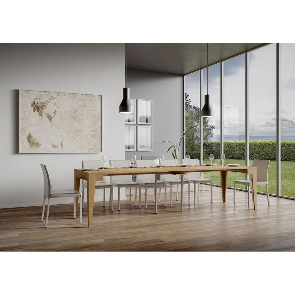 Consolle Classica Allungabile a 3 mt in Legno Nobilitato Made in Italy - Argelia Viadurini