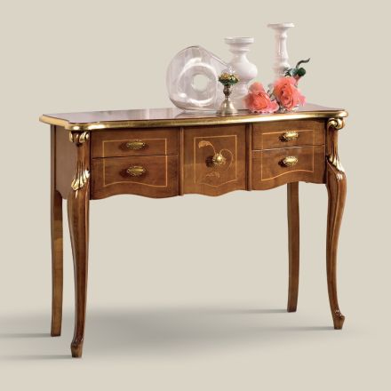 Consolle Classica in Legno 3 o 5 Cassetti di Lusso Made in Italy - London Viadurini