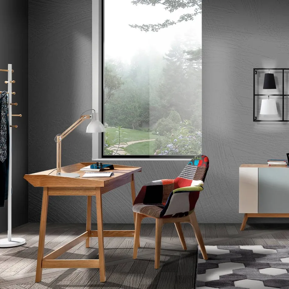 Consolle con Scrittoio Porta PC in MDF e Legno - Calcio Viadurini