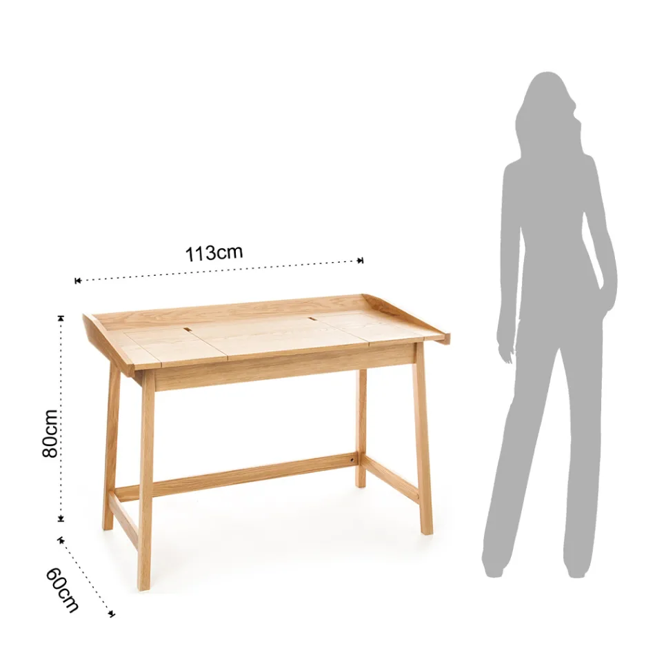 Consolle con Scrittoio Porta PC in MDF e Legno - Calcio Viadurini