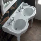 Consolle da bagno classica a doppia vasca fatta in Italia, Magda Viadurini