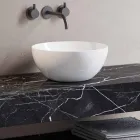 Consolle da Bagno con Lavabo e Mensola in Gres Porcellanato 4 Finiture - Ramina Viadurini