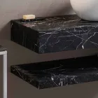 Consolle da Bagno con Lavabo e Mensola in Gres Porcellanato 4 Finiture - Ramina Viadurini