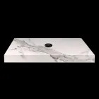 Consolle da Bagno con Lavabo e Mensola in Gres Porcellanato 4 Finiture - Ramina Viadurini