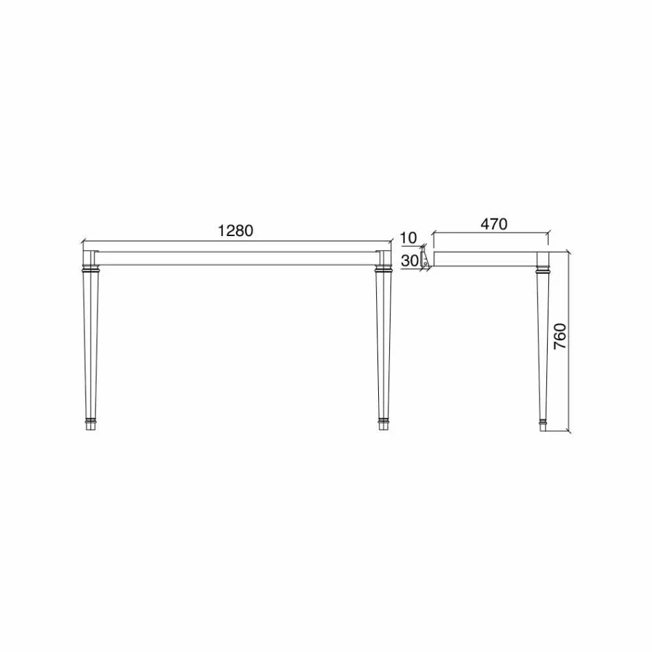 Consolle da Bagno L 135 cm con Vasca Doppia in Ceramica Made in Italy – Nausica Viadurini