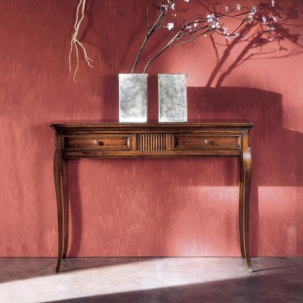 Consolle da Salotto con 2 Cassetti in Legno Bassano Francia Made in Italy - Bumba Viadurini