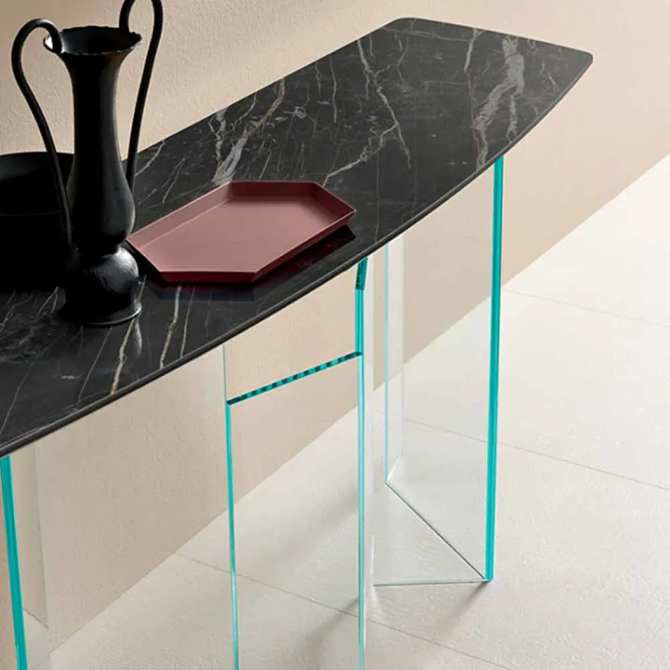 Consolle da Salotto di Design in Ceramica e Vetro Made in Italy – Random Viadurini