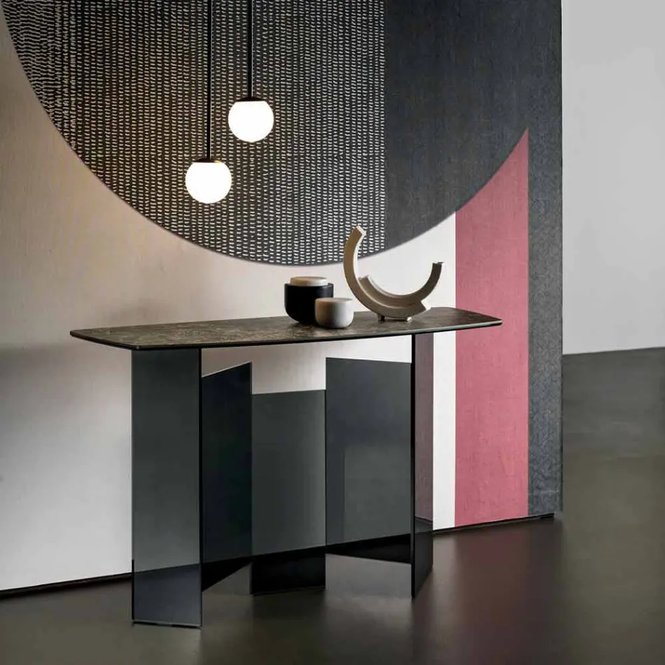 Consolle da Salotto di Design in Ceramica e Vetro Made in Italy – Random Viadurini