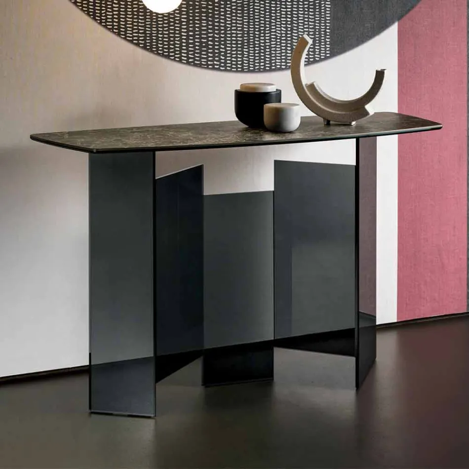 Consolle da Salotto di Design in Ceramica e Vetro Made in Italy – Random Viadurini