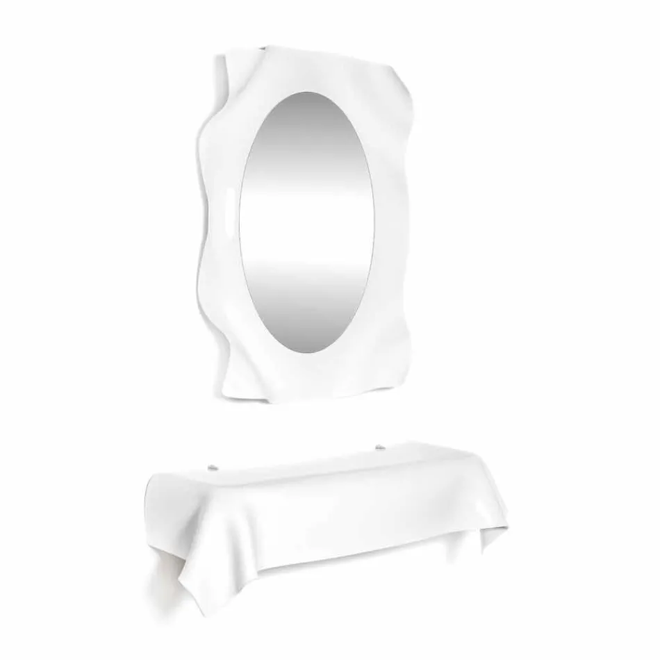 Consolle design moderno in plexiglass bianco drappeggiato Wish Viadurini