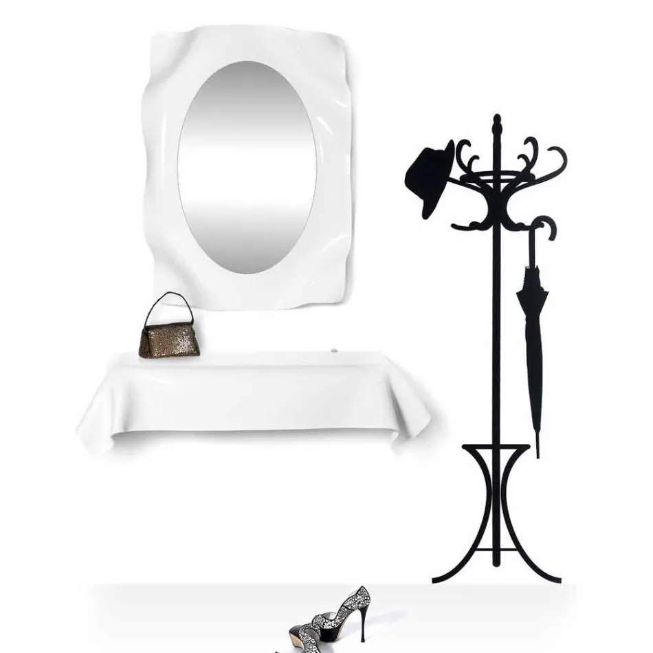 Consolle design moderno in plexiglass bianco drappeggiato Wish Viadurini