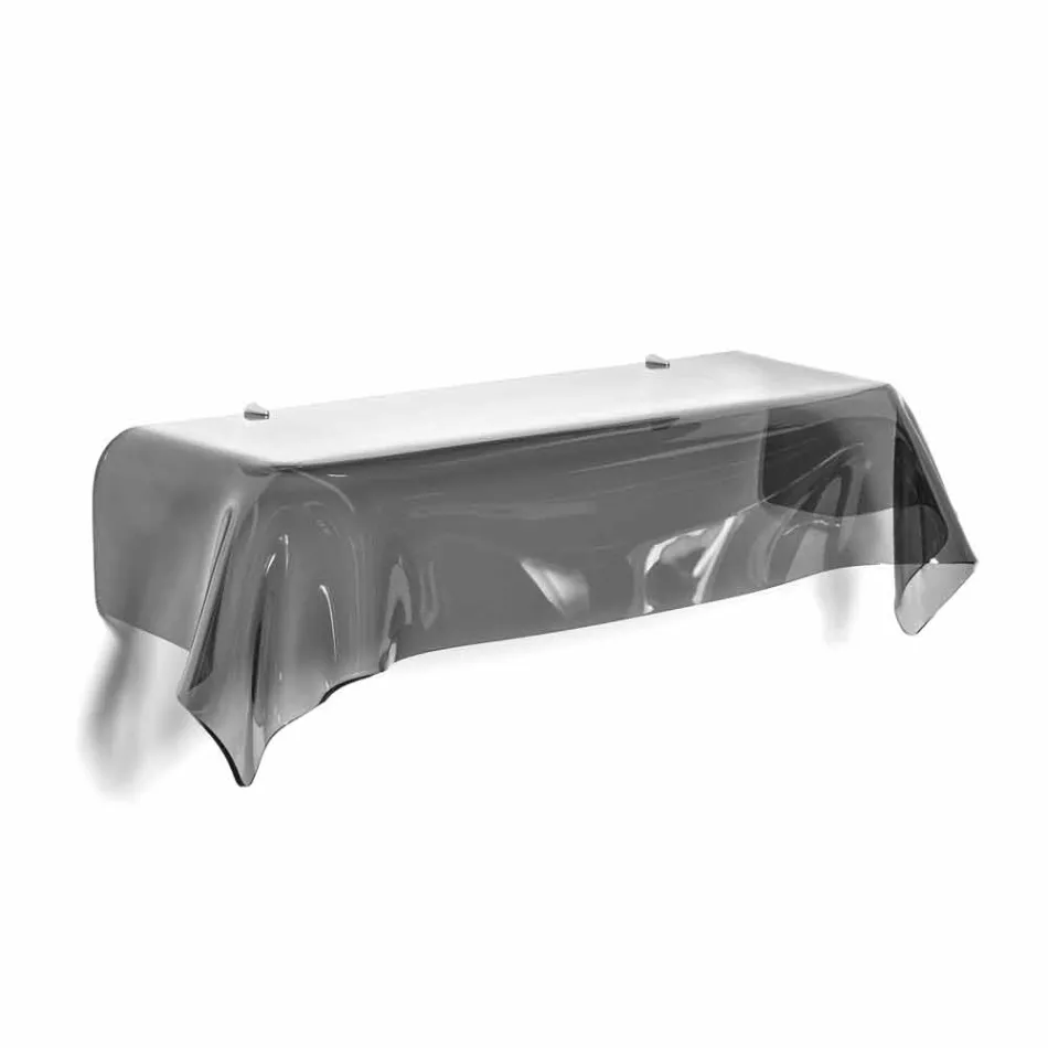 Consolle design moderno in plexiglass fumé traspar. drappeggiato Wish Viadurini
