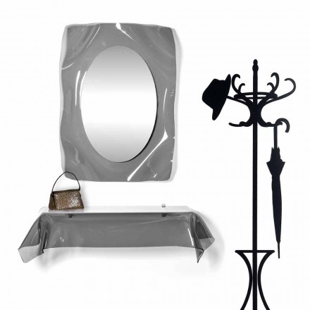 Consolle design moderno in plexiglass fumé traspar. drappeggiato Wish Viadurini
