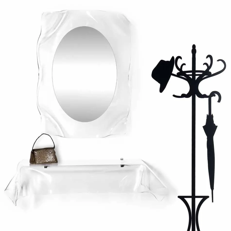 Consolle design moderno in plexiglass trasparente drappeggiato Wish Viadurini