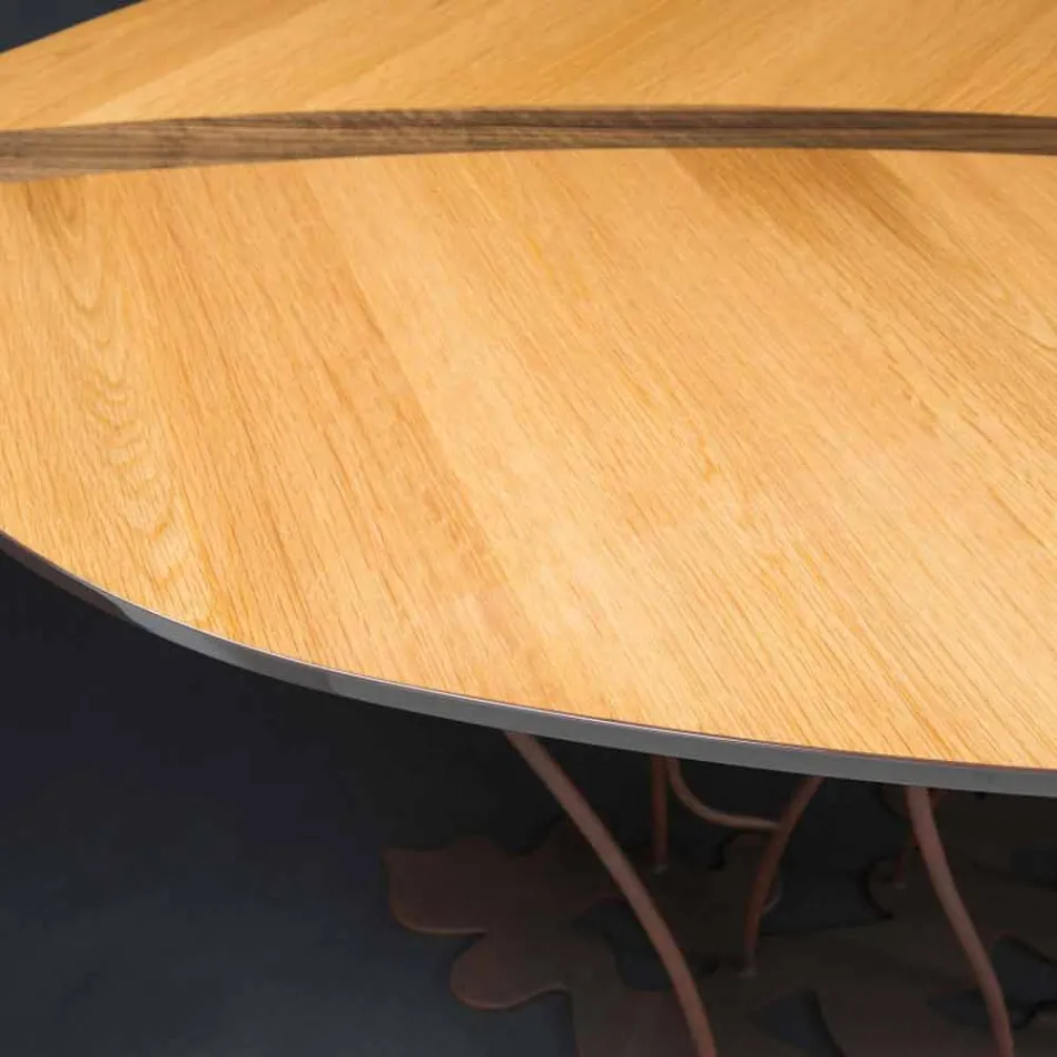Consolle di design impiallacciata rovere e noce artigianale Fenice Viadurini