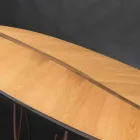 Consolle di design impiallacciata rovere e noce artigianale Fenice Viadurini