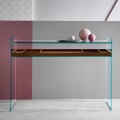 Consolle di Design in Vetro Extrachiaro con Vassoio Made in Italy – Imperativo