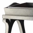 Consolle di design moderno con vassoio in cavallino grigio Felicia  Viadurini