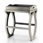 Consolle di design moderno con vassoio in cavallino grigio Felicia  Viadurini