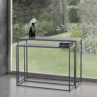 Consolle Doppia Realizzata in Acciaio Antracite - Osmio Viadurini