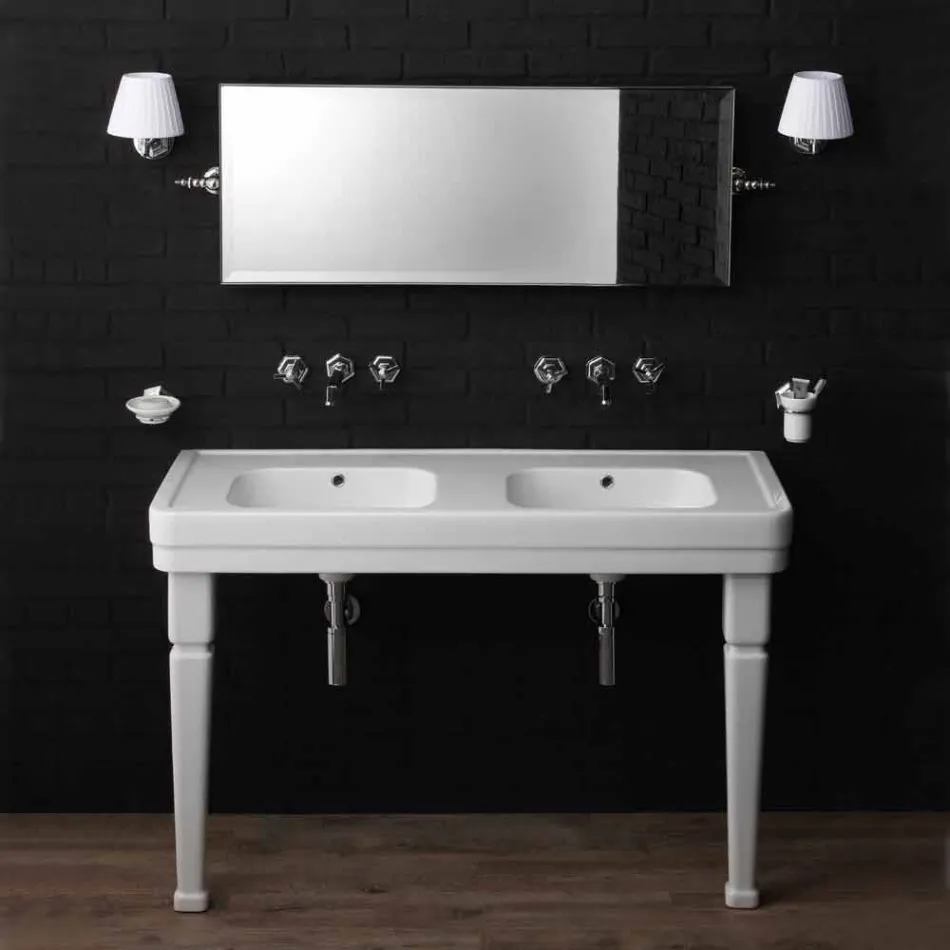 Consolle doppia su gambe in ceramica stile anni 900' Serenity Viadurini