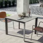 Consolle Estensibile da Esterno con Base in Metallo e Piano in Hpl - Aghetto Viadurini