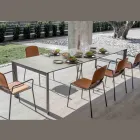Consolle Estensibile da Esterno con Base in Metallo e Piano in Hpl - Aghetto Viadurini
