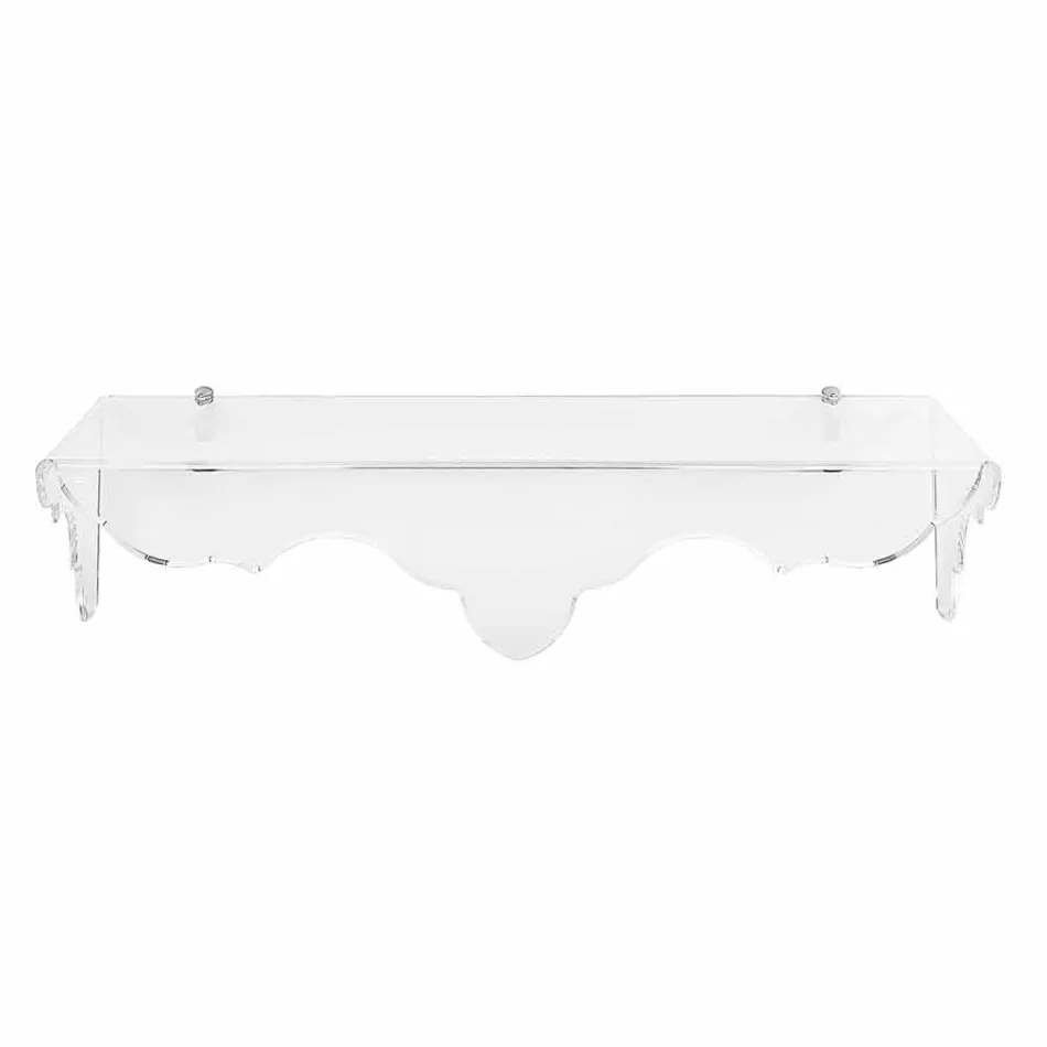 Consolle fissa a muro in plexiglass trasparente Bianca, made in Italy Viadurini