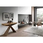 Consolle in Legno e Metallo Allungabile Fino 295 cm Made in Italy - Timedio Viadurini