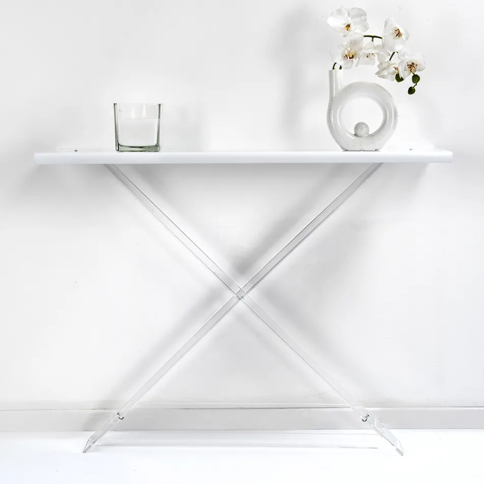 Consolle in Plexiglass per Ingresso o Soggiorno Made in Italy - Tenessee Viadurini