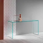Consolle in Vetro Extrachiaro Design Minimale Elegante 2 Dimensioni - Selex Viadurini