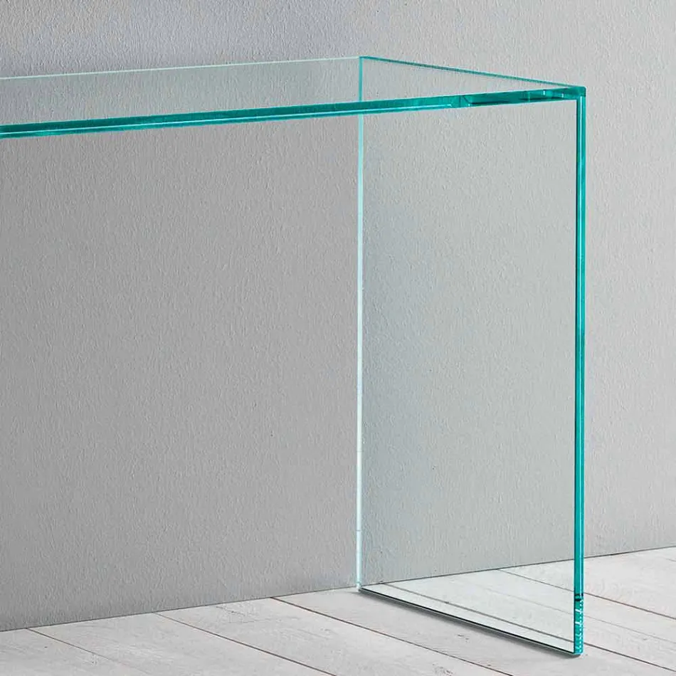 Consolle in Vetro Extrachiaro Design Minimale Elegante 2 Dimensioni - Selex Viadurini