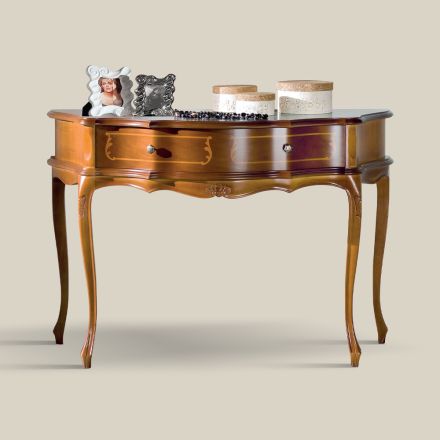 Consolle Ingresso Classica in Legno con 1 Cassetto Made in Italy - Leonor Viadurini