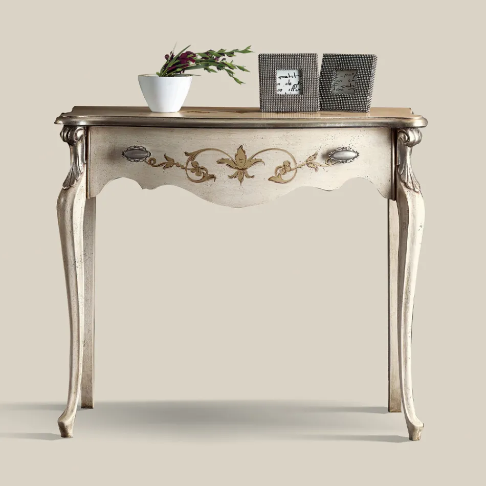 Consolle Ingresso Classica Legno con Cassetto Made in Italy - Ottaviano Viadurini