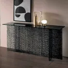 Consolle Ingresso di Design Vetro Extrachiaro Decorato Made in Italy – Sestola Viadurini