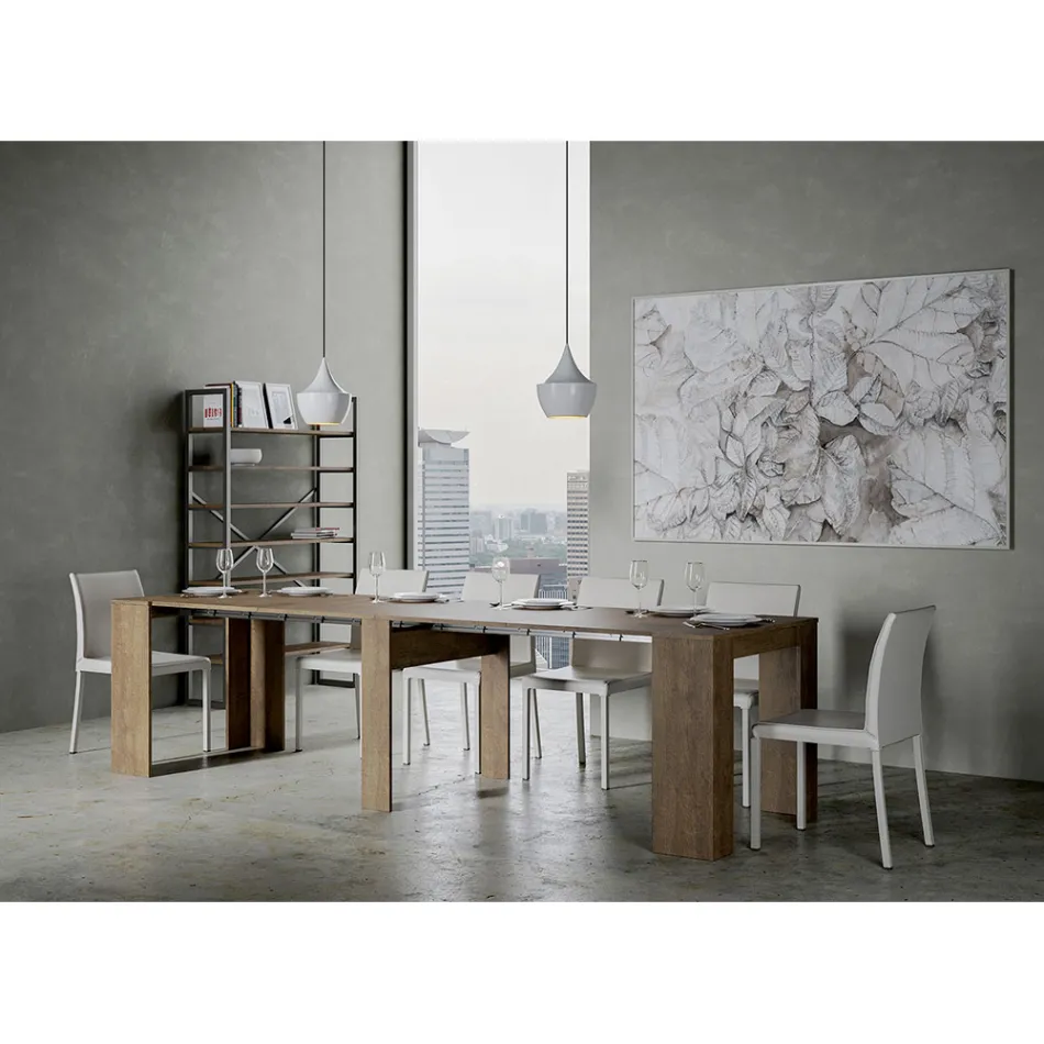 Consolle Moderna Allungabile 296 cm in Legno Nobilitato Made in Italy - Ariella Viadurini