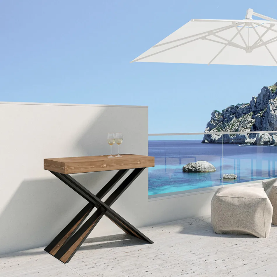 Consolle Moderna Allungabile a 300 cm con Telaio Antracite Made in Italy - Avventura Viadurini