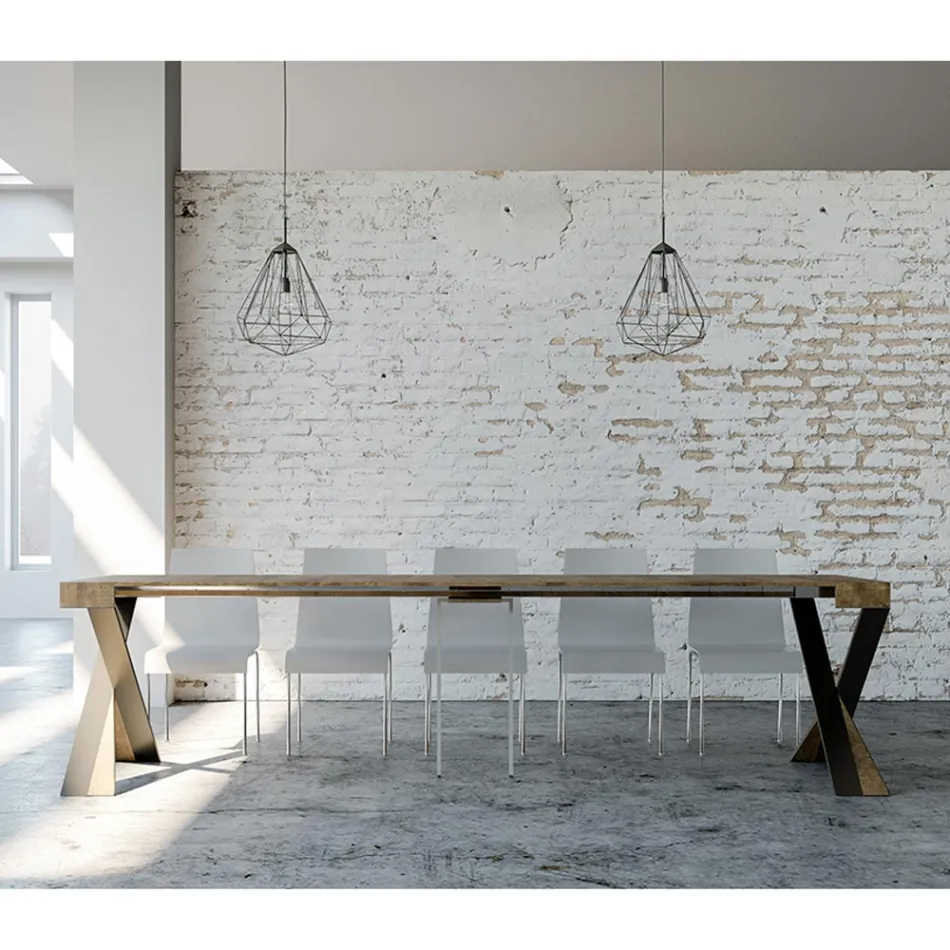 Consolle Moderna Allungabile a 300 cm con Telaio Antracite Made in Italy - Avventura Viadurini