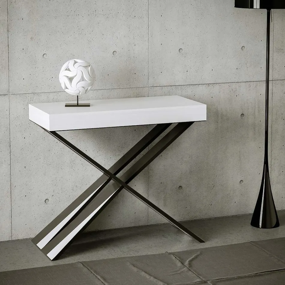 Consolle Moderna Allungabile a 300 cm con Telaio Antracite Made in Italy - Avventura Viadurini
