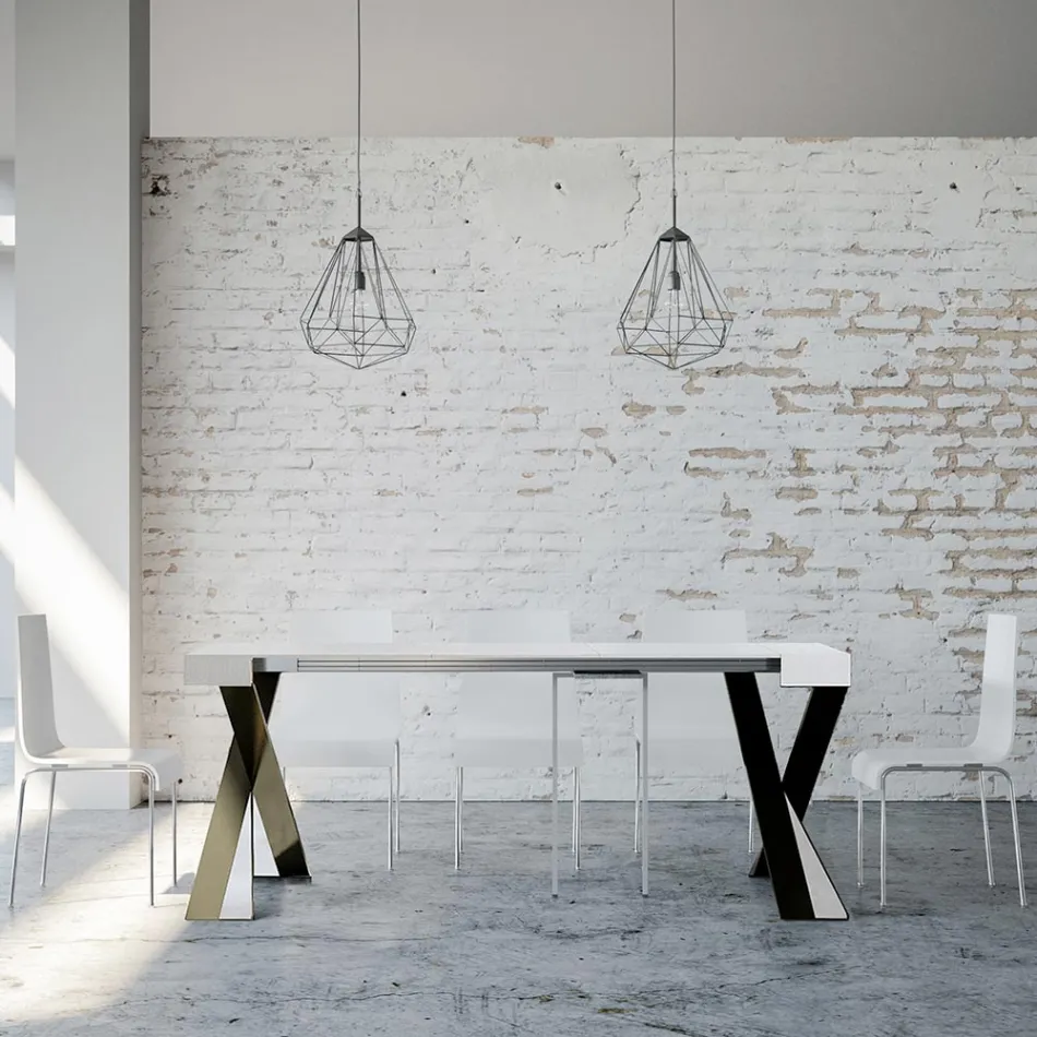Consolle Moderna Allungabile a 300 cm con Telaio Antracite Made in Italy - Avventura Viadurini