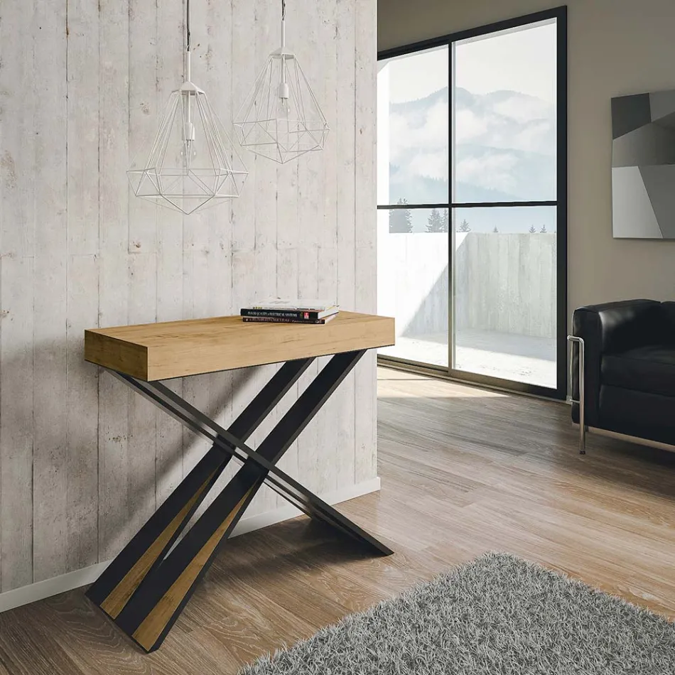 Consolle Moderna Allungabile a 300 cm con Telaio Antracite Made in Italy - Avventura Viadurini