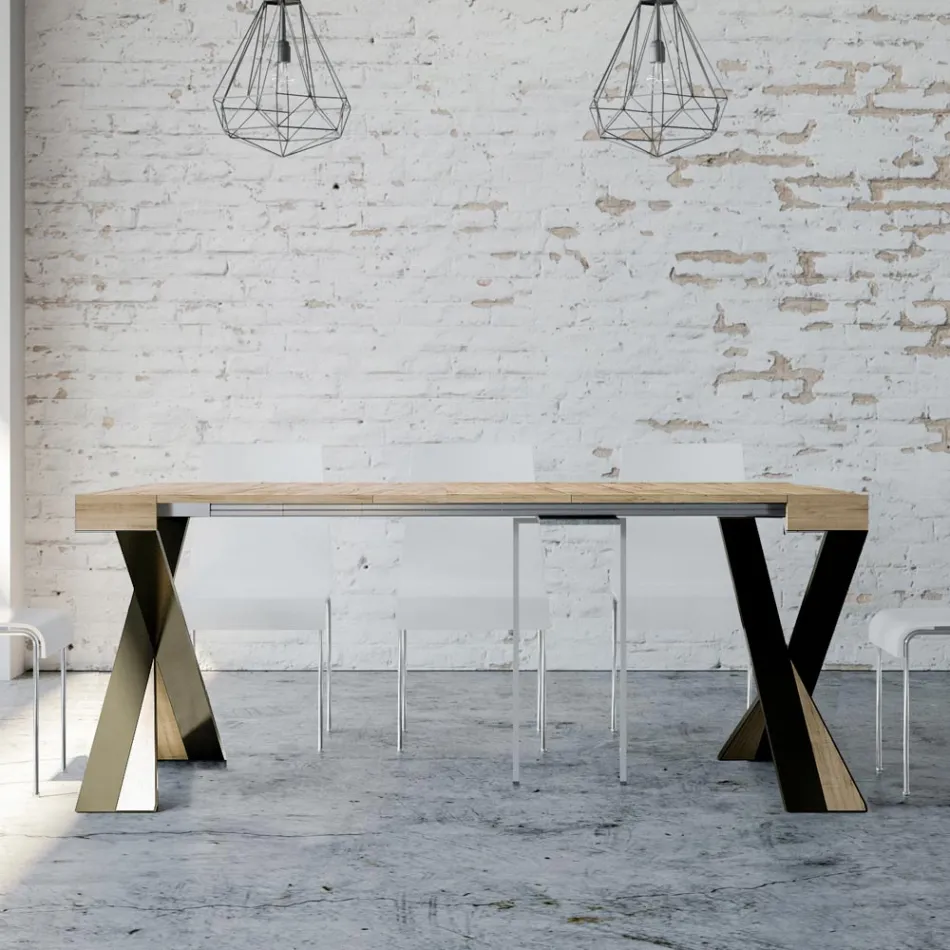 Consolle Moderna Allungabile a 300 cm con Telaio Antracite Made in Italy - Avventura Viadurini