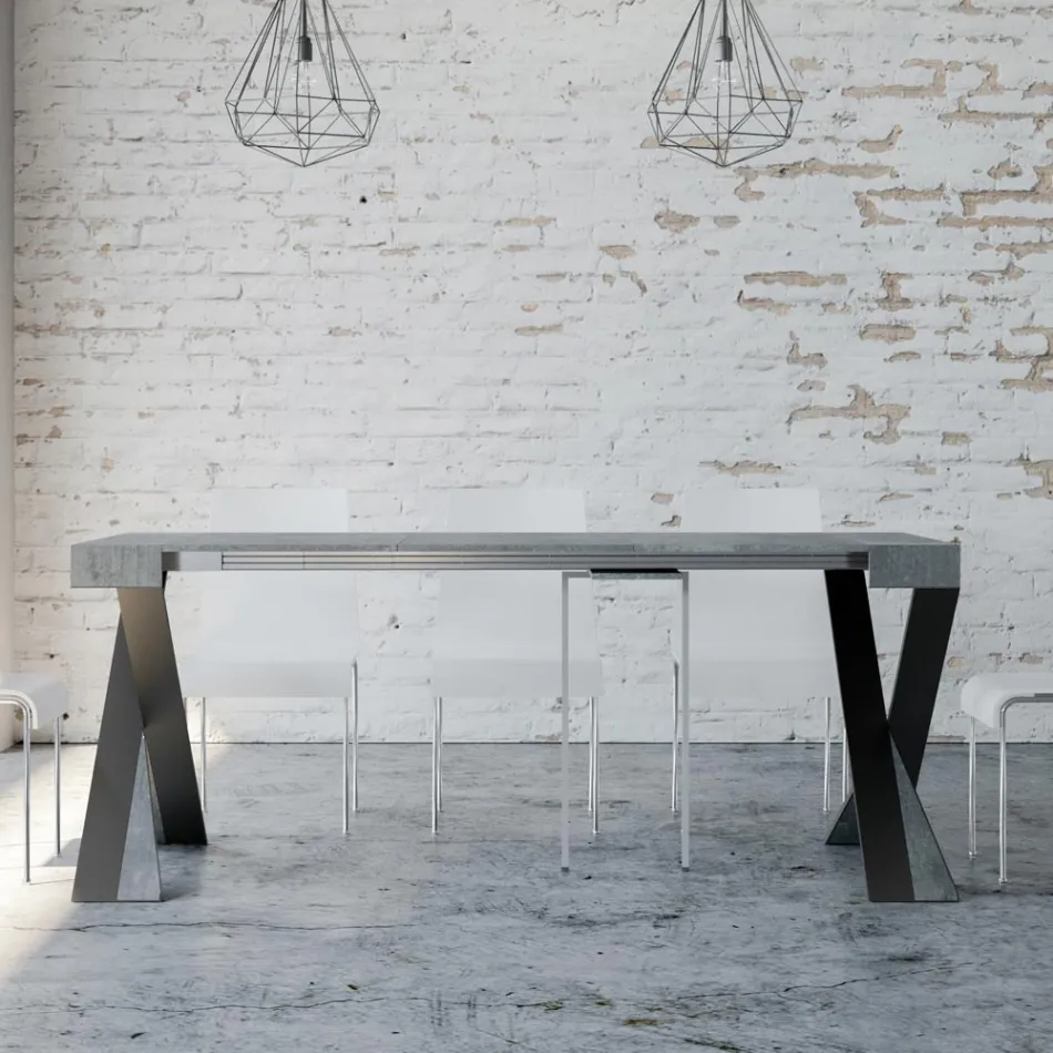 Consolle Moderna Allungabile a 300 cm con Telaio Antracite Made in Italy - Avventura Viadurini