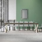 Consolle Moderna Allungabile a 300 cm con Telaio Bianco Made in Italy - Specchio Viadurini