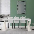 Consolle Moderna Allungabile a 300 cm con Telaio Bianco Made in Italy - Specchio Viadurini