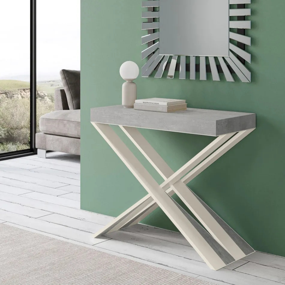 Consolle Moderna Allungabile a 300 cm con Telaio Bianco Made in Italy - Specchio Viadurini