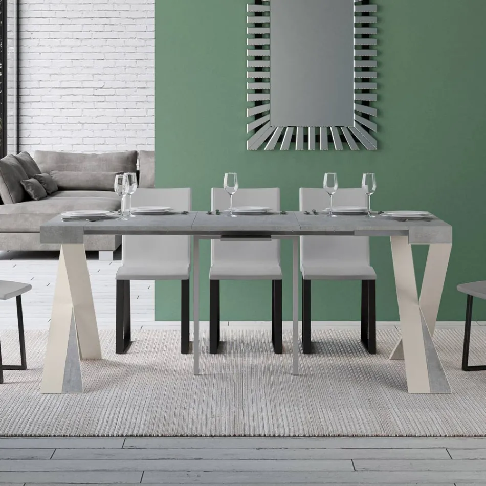 Consolle Moderna Allungabile a 300 cm con Telaio Bianco Made in Italy - Specchio Viadurini