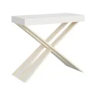 Consolle Moderna Allungabile a 300 cm con Telaio Bianco Made in Italy - Specchio Viadurini