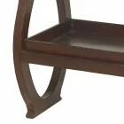 Consolle moderna con vassoio Walter, rivestimento in cuoio marrone Viadurini